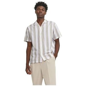 JPRCCSUMMER Stripe Resort Shirt S/S, Timber Wolf/Fit: relax fit, XS