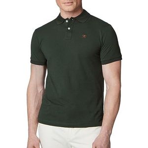 Hackett London Heren Slim Fit Logo Polo Shirt, Groen (Donkergroen), XXL