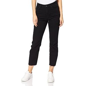 VERO MODA Dames straight-fit VMBRENDA hoge taille recht gesneden jeans, zwart denim, 30W / 30L