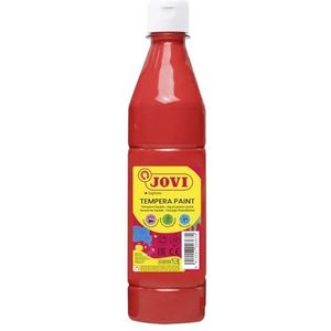 Jovi - Vloeibare temperaverf, fles van 500 ml, vermiljoenkleur, verf op basis van natuurlijke ingrediënten, gemakkelijk te wassen, glutenvrij, ideaal voor schoolgebruik (50607)