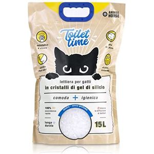 Animal House Toilet Time Siliconen kristallen voor katten - antistatisch en veilig - stofvrij - ultra absorberend - geurbestendig (neutraal, 15 l)