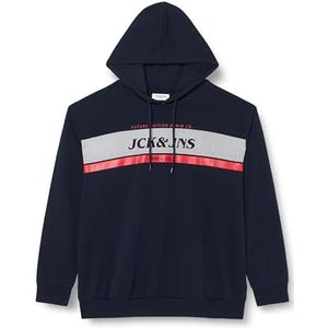 Bestseller A/S Heren Jjalex Sweat Hood Pls capuchontrui, Navy Blazer, 5XL grote maten