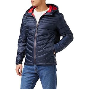 Jack & Jones - Heren Jas zomer JJehero Puffer Hood - Blauw - Maat L