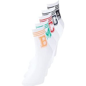 Trendyol Unisex Graphic 5 pack gebreide sokken, wit, Tek Ebat, Wit, Eén Maat