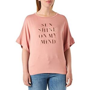 TOM TAILOR Dames T-shirt met letterprint 1031199, 29515 - Nude Rose, M