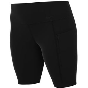 Nike Dames Shorts W Nk Df Go Hr 8In Short Plus, Black/Black, DX3512-010, 1X