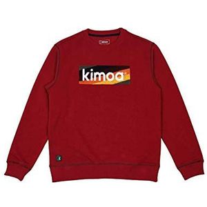 Kimoa Sweatshirt gestreept logo granate unisex volwassenen