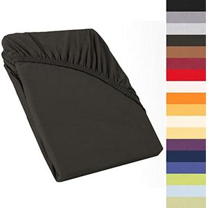 CelinaTex Perla boxspringbed waterbed topper hoeslaken 180x200-200x200 cm antraciet katoen bedlaken hoeslaken 5001489