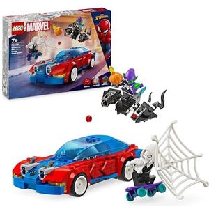 LEGO Marvel Spider-Man racewagen en Venom Green Goblin Achtervolging met Minifiguren van Superhelden en Bouwbaar Speelgoed Voertuig, Rollenspel Cadeau voor Jongens en Meisjes vanaf 7 Jaar 76279