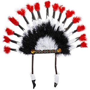 Widmann 33045 - indianenverenhoofdsieraad, warbonnet, wild vesten, hoed, kostuum, accessoire, carnaval, themafeest