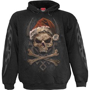 Spiral Rock Santa Trui met capuchon zwart M 100% katoen Everyday Goth, Gothic, Kerstmis, Rock wear