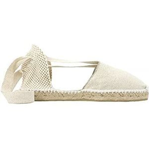 ALPARGATUS - Valenciaanse platte espadrille van canvas en jute zool (schoenen handgemaakt in Spanje), Gejaspeerd, 40 EU