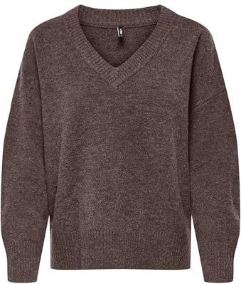 Only - ONLMARI LS LOOSE V-NECK KNT - Trui - Chocolate Martini - Loose Fit