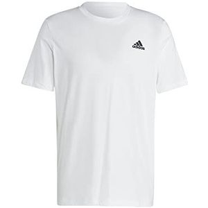 adidas Essentials Single Jersey Embroidered Small Logo T-shirt voor heren (1 stuk), Wit, 3XL
