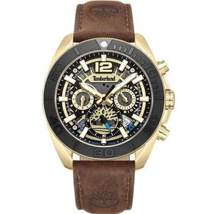 Timberland Heren analoog kwarts horloge met lederen armband TDWGF0041702, zwart