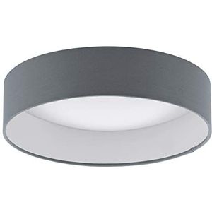 EGLO LED plafondlamp Palomaro, plafondlamp stof, woonkamerlamp van textiel, kunststof, kleur: taupe, wit, Ø: 32 cm