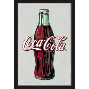 empireposter - Coca Cola - Bottle - afmetingen (cm), ca. 30 x 40 - maxi-spiegel, NIEUW - beschrijving: - Bedrukte wandspiegel met zwart kunststof frame in houtlook -