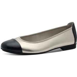 Jana Vegan Comfort ballerina's voor dames, zwart goud, 41 EU, Zwart/Goud, 41 EU