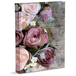 Fotoalbum, 21 x 28 cm, met vakken, motief rozen, voor 200 foto's, 13 x 18 cm