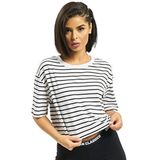 Urban Classics Dames Dames Dames Short Striped Oversized Tee T-Shirt, meerkleurig (wht/blk 224), XS, meerkleurig (white/black 224), XS