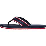 Tommy Hilfiger - Comfort Beach Slippers - Marineblauw/Rood/Wit - 100% Polyester