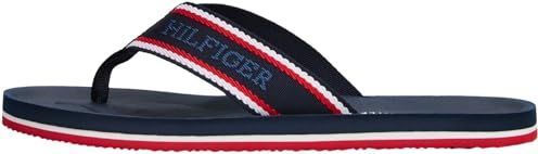 Tommy Hilfiger - Comfort Beach Slippers - Marineblauw/Rood/Wit - 100% Polyester