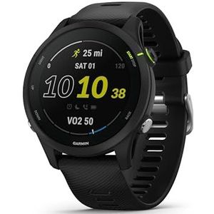 Garmin Forerunner 255 Music, Tot 14 dagen batterij, Aanpasbare trainingsschema's, Garmin Coach, 30 ingebouwde sportapps, Triathlon- en multisport profielen, Zwart