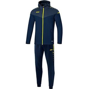 Jako Heren trainingspak polyester Champ 2.0 met capuchon, marine/donkerblauw/neongeel, M, M9420