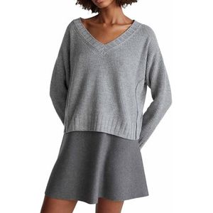 United Colors of Benetton T-shirt met V-hals M/L, Grijs, M