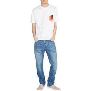 Sisley Mens 3096S102B T-shirt, White 901, L, Wit 901, L