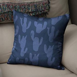 BonaMaison Decoratieve Kussensloop, Blauw Kussenhoezen Bank, Zitkussen, Decoratieve Kussenhoesjes, Kussensloop; Sofa, Slaapkamer, Kantoor, Auto 43x43 Cm - Ontworpen en Vervaardigd in Turkije