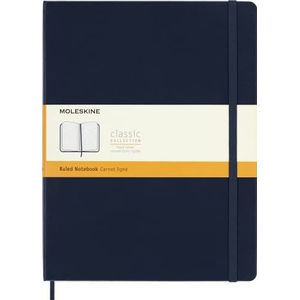 Moleskine Saffierblauw extra groot notitieboek met gelinieerd papier