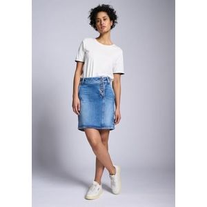 Street One Jeansrok voor dames, Medium Blue Authentic Wash, 42W