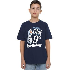 Frozen Chillin Like Olaf 9e verjaardag unisex kinderen T-shirt, marineblauw, 7-8 jaar, marineblauw, 7-8 jaar