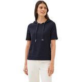 Cecil - Bouclé Slub Hoodie - Blauw - Dames