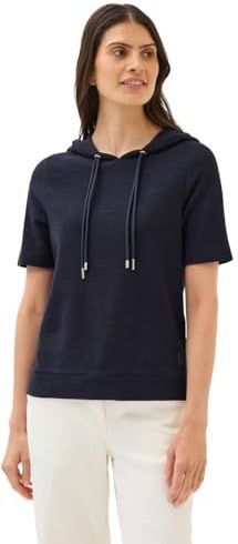 Cecil - Bouclé Slub Hoodie - Blauw - Dames