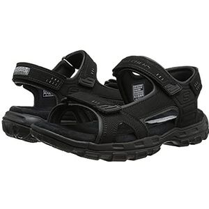 Skechers 64487 Garver-Louden sandaal voor heren, open teen, met klittenbandsluiting, Zwart, 39.5 EU