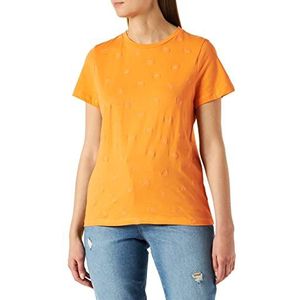 TOM TAILOR Dames T-shirt met print 1031765, 29751 - Bright Mango Orange, XL