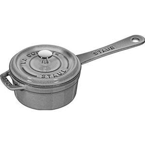 Staub Kleine Kasserolle, Induktionsgeeignet, Gusseisen, Graphitgrau, 10 cm, 23.4 x 10.19 x 7.2 cm, 1 Einheiten