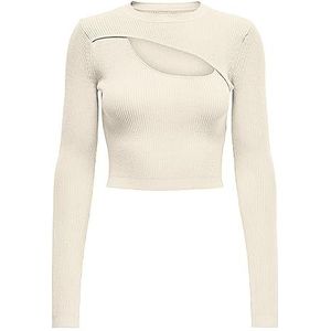 ONLY Ribgebreide Crop Top ONLLIZA Offwhite