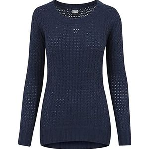 Urban Classics Dames Dames Long Wideneck Sweater, blauw (navy 155), XL
