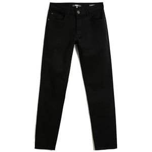 Koton Basic broek voor heren, slim fit, met zakken en gedetailleerde katoenen shorts, Zwart(999), 18