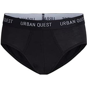 URBAN QUEST Heren 3-pack Men Bamboo Brief Black Underwear, XL