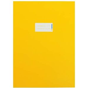 HERMA 19746 boekomslagen A4 karton geel, 10 stuks, schriften met tekstveld van stevig en extra sterk papier, set voor schoolschriften, gekleurd