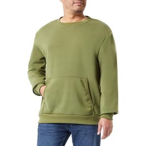 Mo Athlsr Gebreid sweatshirt voor heren met ronde hals polyester olijf maat XL, olijf, XL