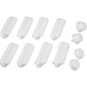 WENKO Dopjes voor houten en polyresin wc-brillen wit - demper voor deksel en bril, kunststof, 1,4 x 1,8 x 4,4 cm, wit