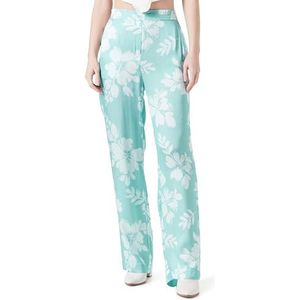 Replay Damesbroek met wijde pijpen, 020 Groen Water/Natuurlijk Wit, S