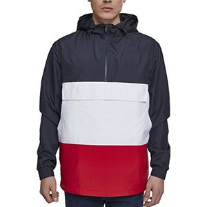 Urban Classics Heren Color Block Pullover, Navy/Fire Red/White, M