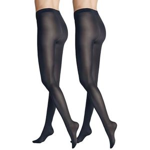 Hudson Simply 40 Damespanty, semi-ondoorzichtig, mat, 40 DEN, verpakking van 2 stuks, blauw, 40-42