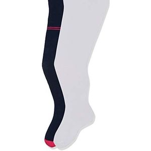 Playshoes Babymeisjes elastisch landhuis en effen met comfortabele tailleband panty, verpakking van 2 stuks, wit (origineel), 98/104 cm
